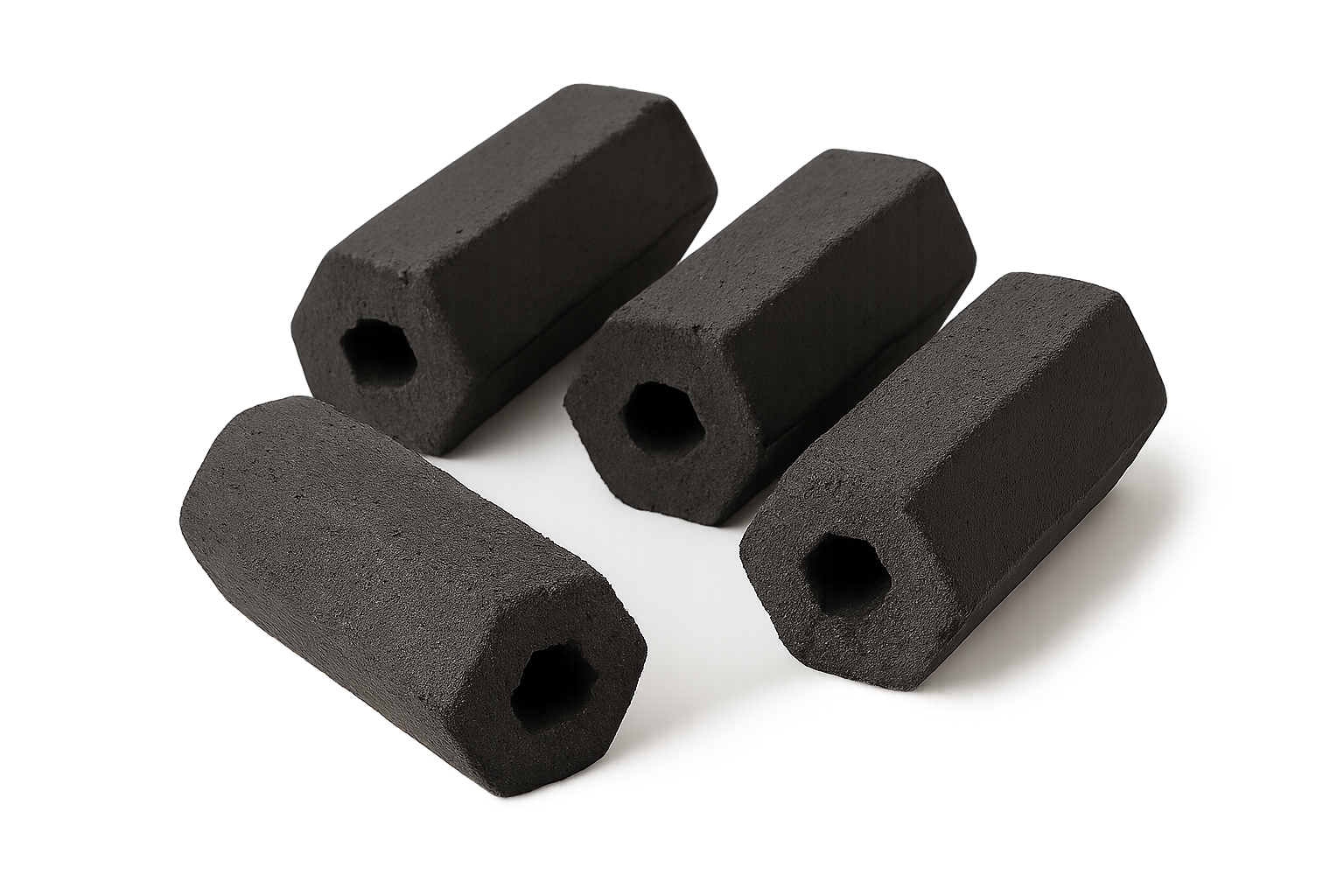 Hexagonal BBQ briquettes